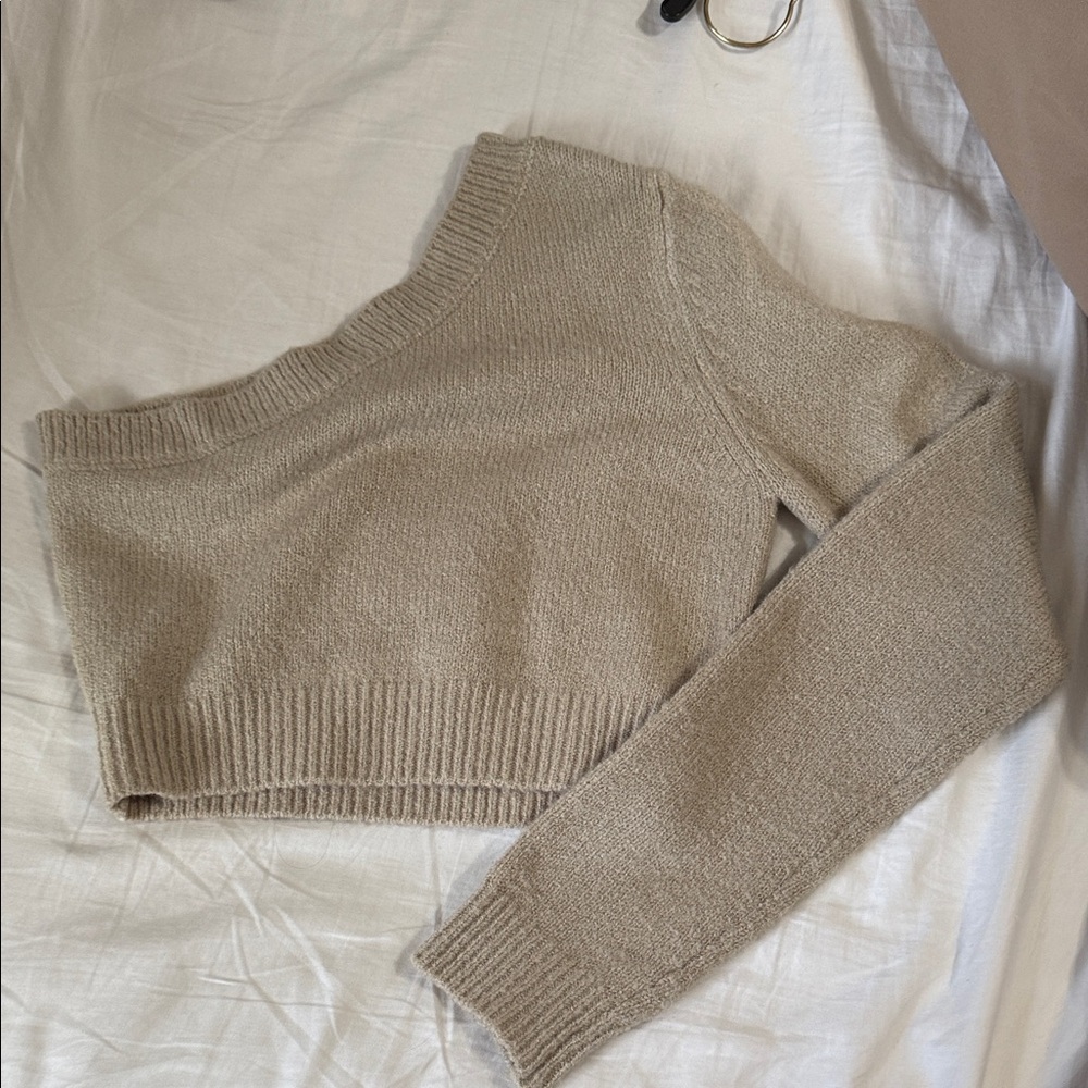 Forever 21 Off-the-Shoulder Tan Sweater